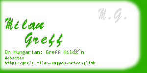 milan greff business card